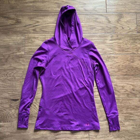Under Armour Hoodie Women's Size S Evo ColdGear Hooded Sweatshirt Purple 1210362 - Picture 1 of 7